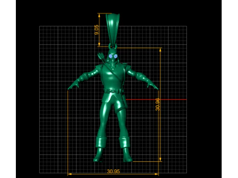 ゴールド戦士ペンダント 3Dプリントモデル
