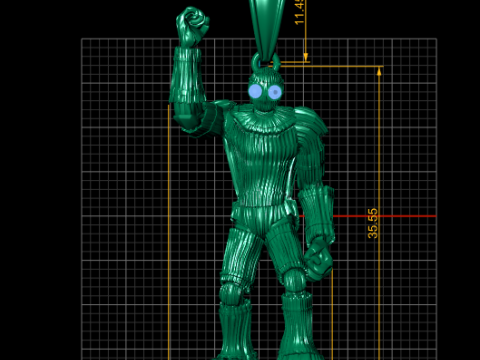 Gold robot pendant 3D Print Model