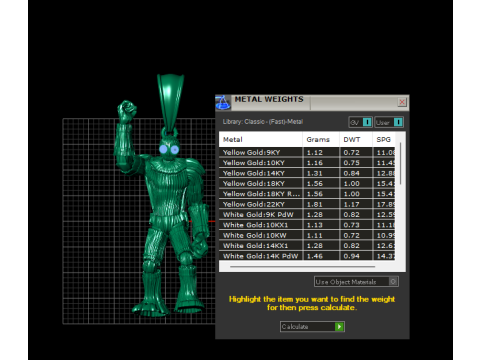 Gold robot pendant 3D Print Model