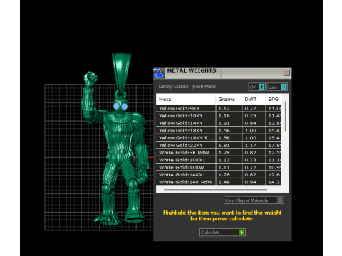 Gold robot pendant 3D Print Model