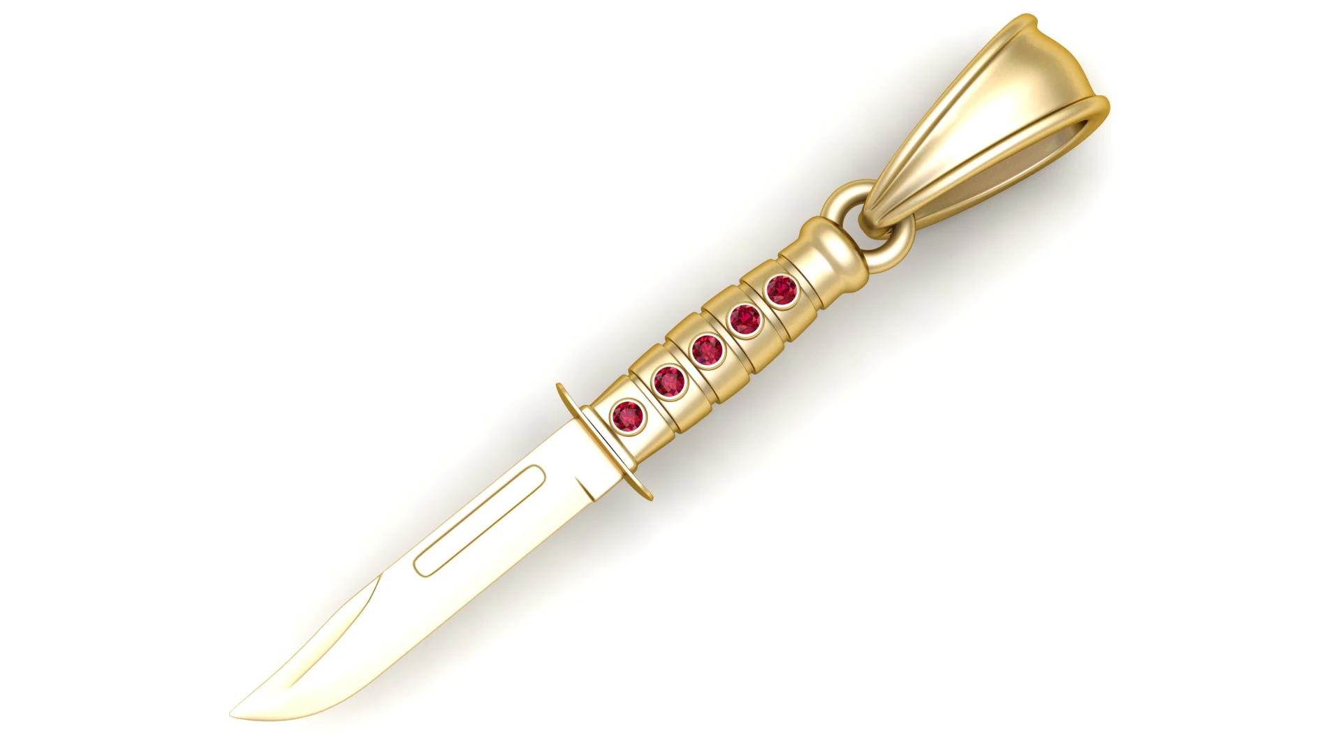 Gold dagger pendant 3D Print Model .c4d .max .obj .3ds .fbx .stl .blend 