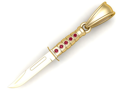 Gold dagger pendant 3D प्रिंट मॉडल