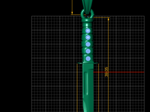 Gold dagger pendant Modello di stampa 3D