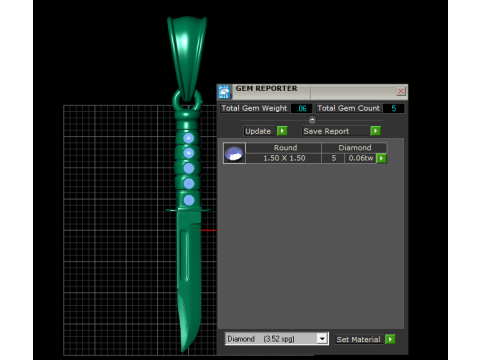 Gold dagger pendant Modello di stampa 3D