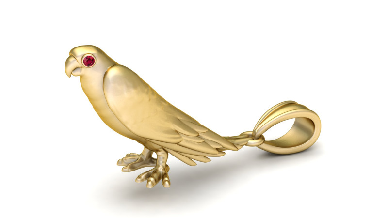 Gold bird pendant 3D Baskı Modeli .c4d .max .obj .3ds .fbx .stl .blend