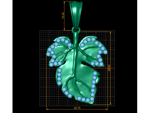 Gold leaf pendant 3D Print Model