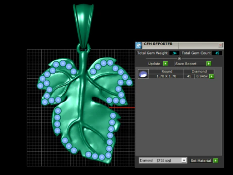 Gold leaf pendant 3D Print Model