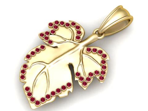 Gold leaf pendant 3D Print Model