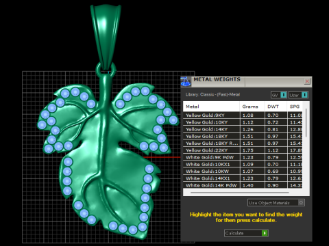 सोने की पत्ती का लटकन 3D प्रिंट मॉडल