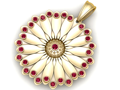 Gold flower pendant Model Cetak 3D
