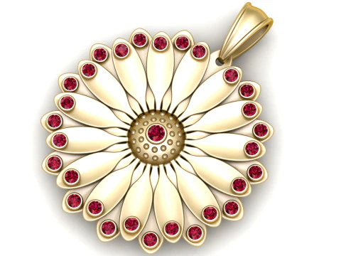 Liontin bunga emas Model Cetak 3D