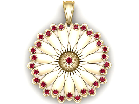 Gold flower pendant 3D प्रिंट मॉडल