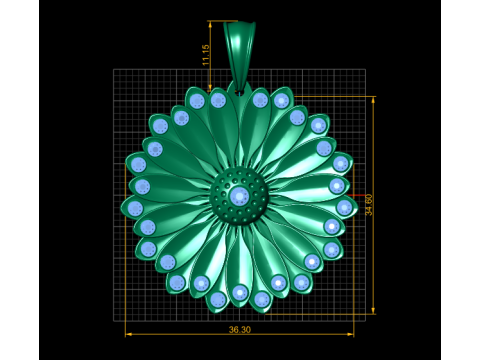 Gold flower pendant 3D प्रिंट मॉडल