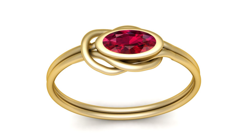 Red gemstone ring Model do druku 3D .c4d .max .obj .3ds .fbx .stl .blend