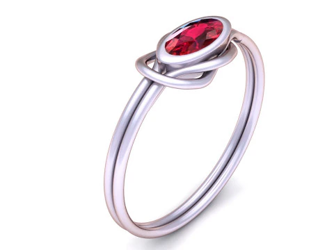 Red gemstone ring 3D Print Model