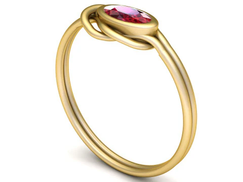 Red gemstone ring 3D Print Model