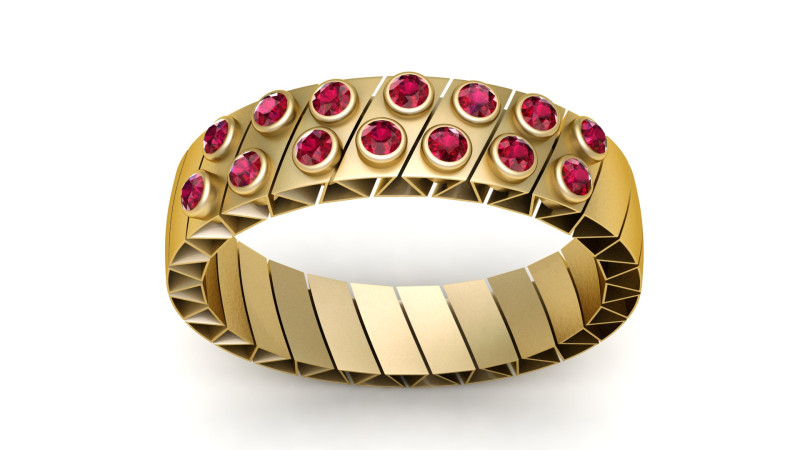 Gold geometric ring 3D 打印模型 .c4d .max .obj .3ds .fbx .stl .blend 