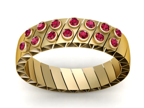 Anel geom&eacute;trico de ouro Modelo de Impressão 3D