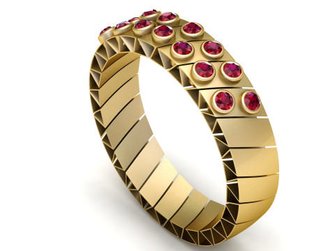 Gold geometric ring 3D 打印模型