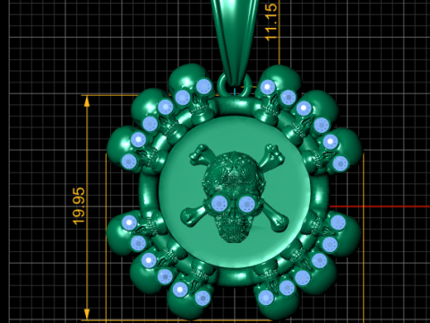 Gold skull pendant 3D 打印模型
