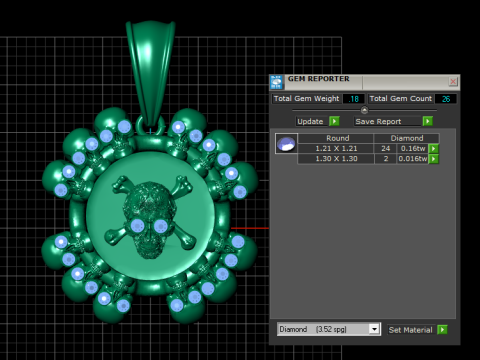 Gold skull pendant 3D 打印模型