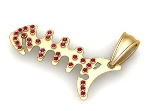 Fishbone pendant 3D Print Model