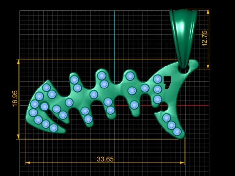 Fishbone pendant 3D 打印模型