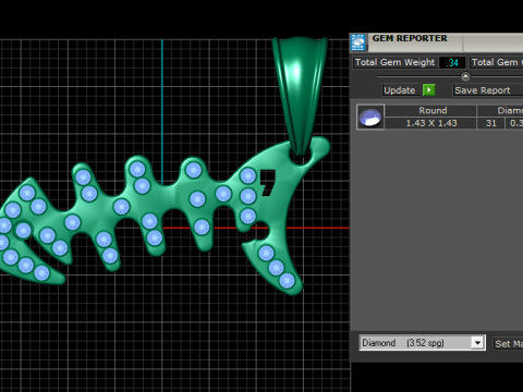 Fishbone pendant 3D 打印模型