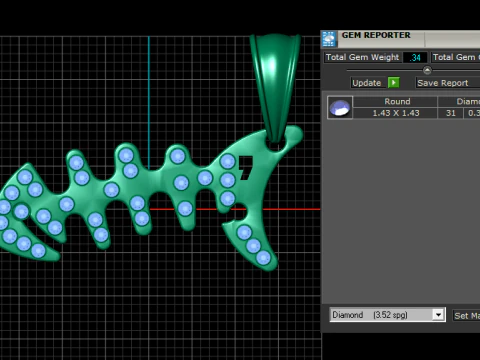 Fishbone pendant 3D Print Model
