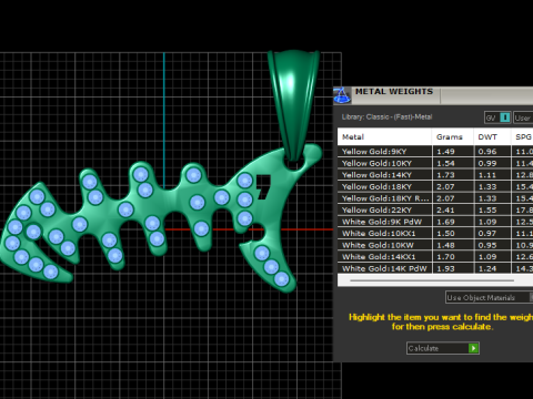 Fishbone pendant 3D 打印模型