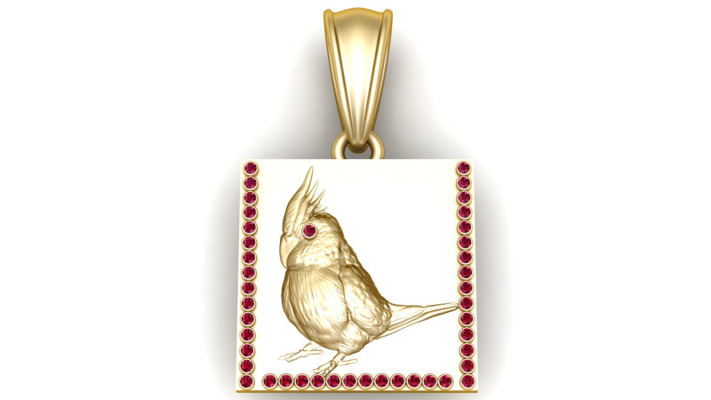 Bird pendant gold 3D 打印模型 .c4d .max .obj .3ds .fbx .stl .blend 