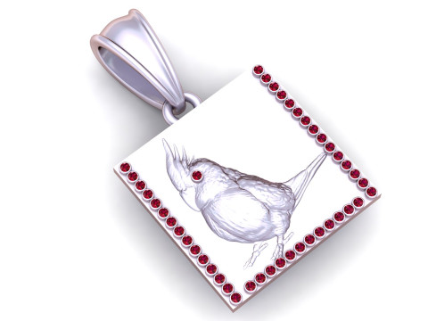 Bird pendant gold 3D 打印模型