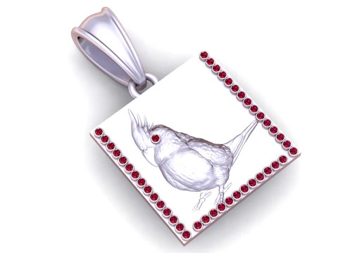 Bird pendant gold 3D Print Model