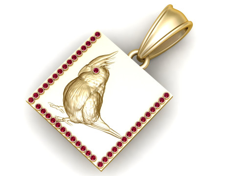 Bird pendant gold 3D 打印模型
