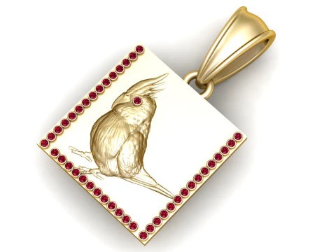 Bird pendant gold 3D Print Model
