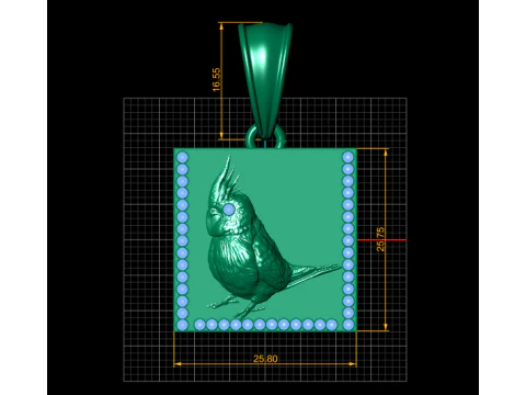 Bird pendant gold 3D Print Model