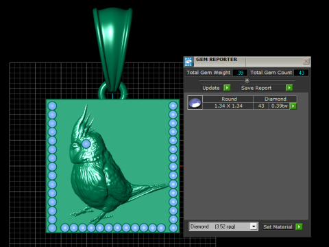 Bird pendant gold 3D 打印模型
