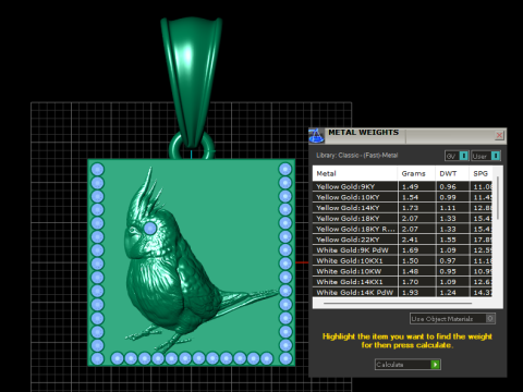 Bird pendant gold 3D 打印模型