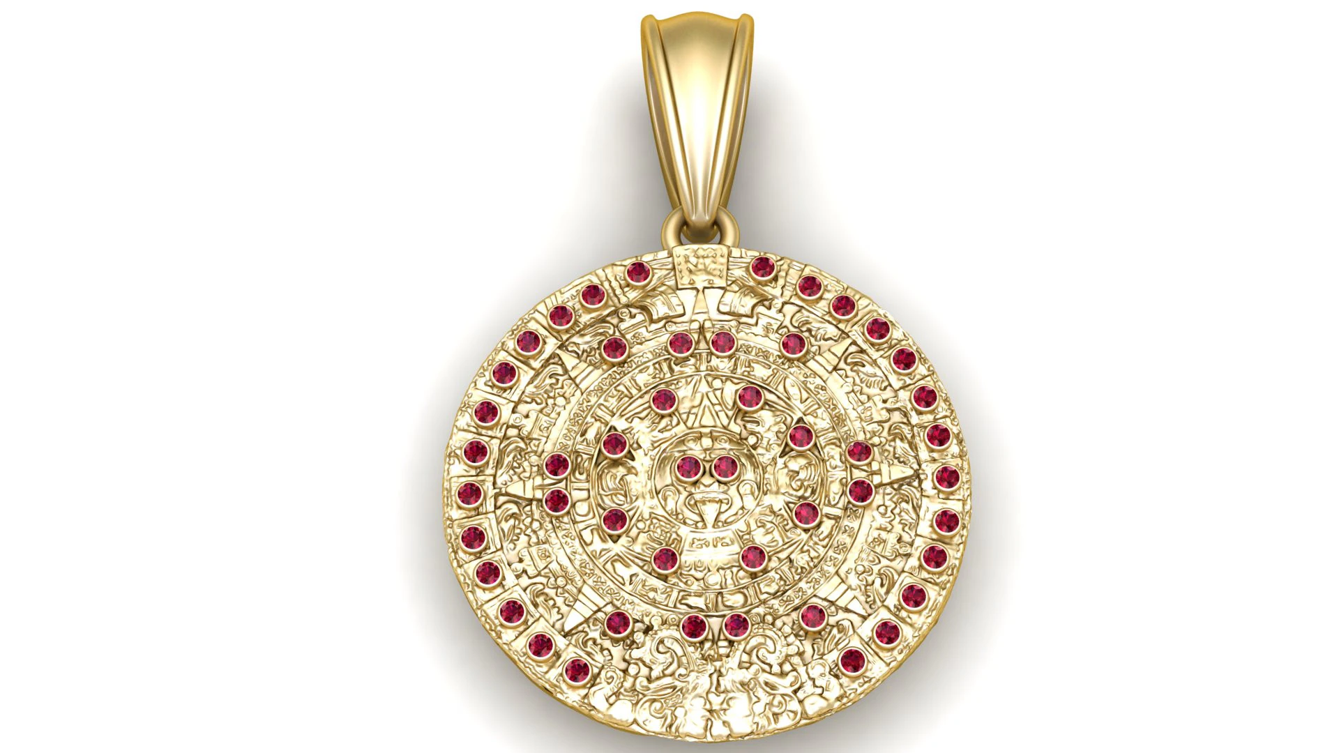 Aztec calendar pendant 3D Print Model .c4d .max .obj .3ds .fbx .stl .blend