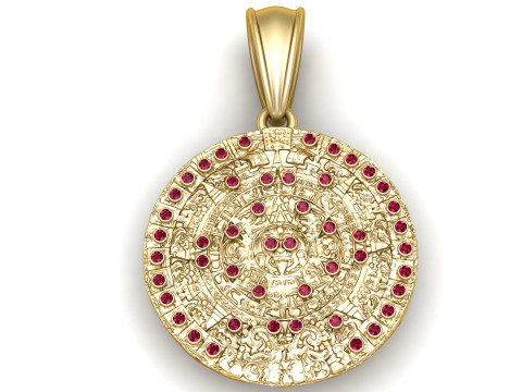 Aztec calendar pendant Modello di stampa 3D