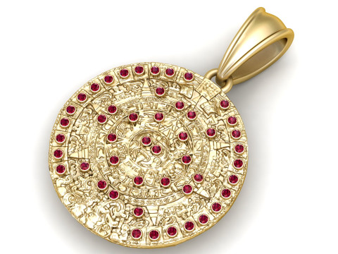 Aztec calendar pendant 3D Baskı Modeli