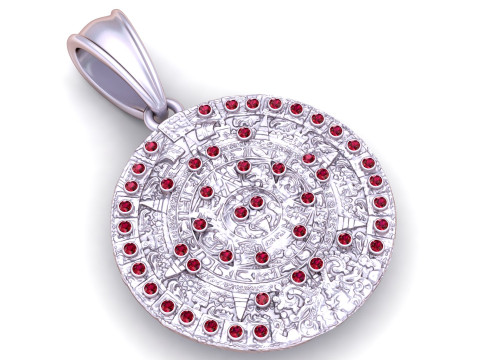 Aztec calendar pendant 3D Baskı Modeli