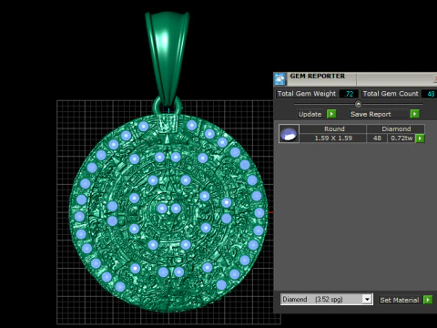 Aztec calendar pendant 3D Print Model