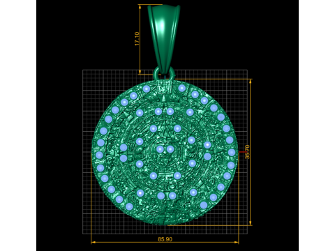 Aztec calendar pendant 3D Baskı Modeli