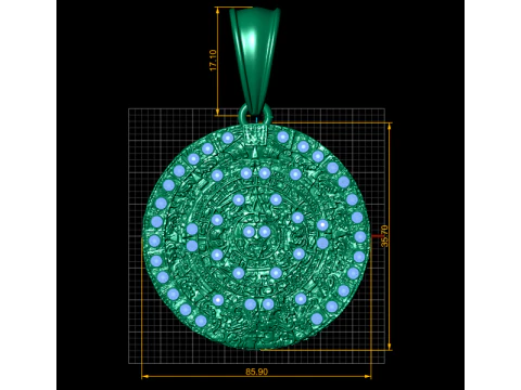Aztec calendar pendant 3D Print Model