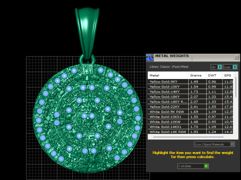 Aztec calendar pendant 3D Baskı Modeli