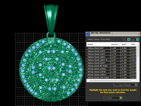 Aztec calendar pendant 3D Print Model