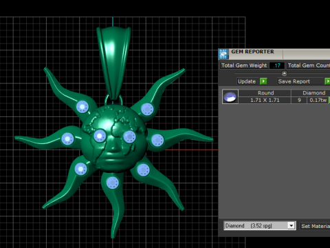 Sun pendant gold 3D Print Model