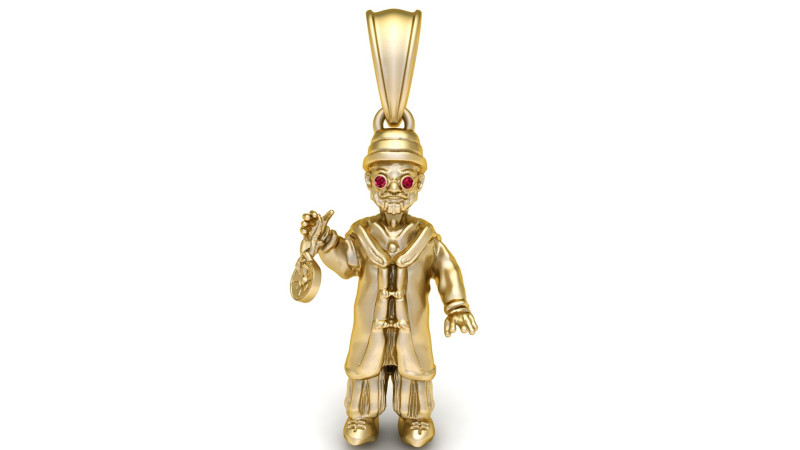 Gold character pendant Modello di stampa 3D .c4d .max .obj .3ds .fbx .stl .blend 
