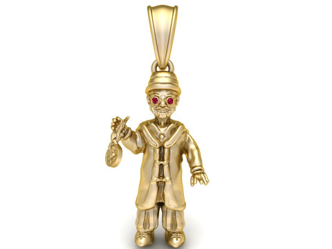 Gold character pendant 3D Print Model